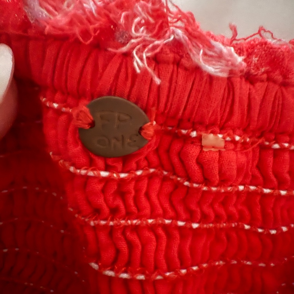 Free People Red Strapless Dress with Bow - Picture 4 of 4